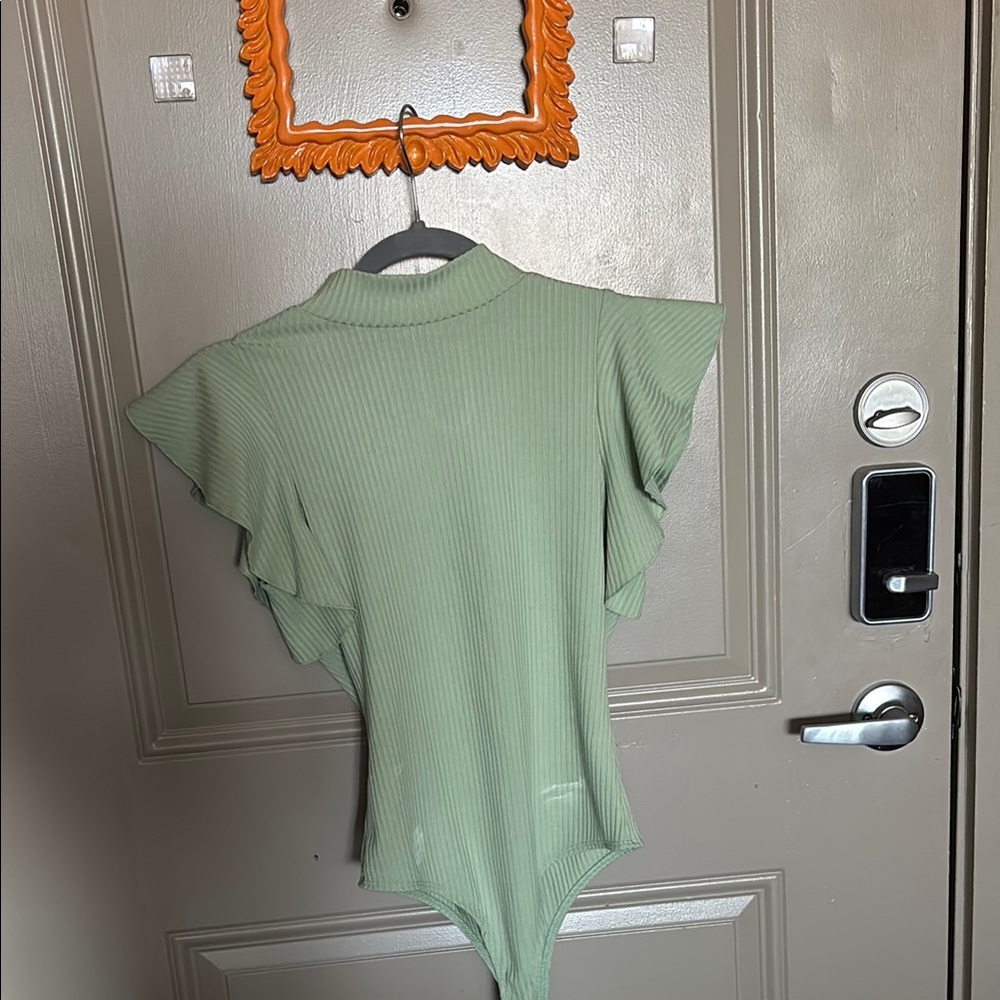 TCEC Light Green Ribbed Bodysuit